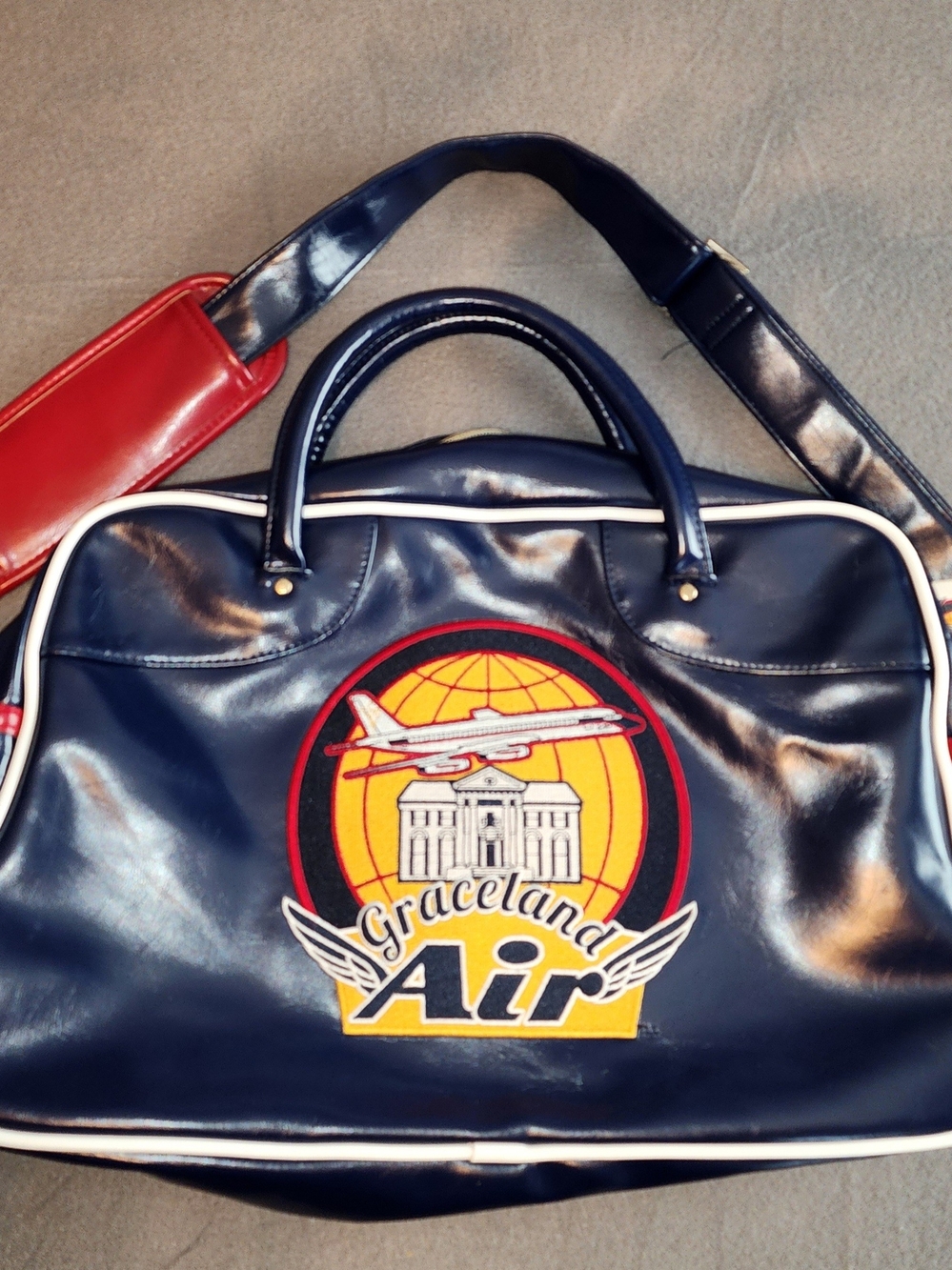 Elvis Pressly Graceland Air Travel Bag, Navy Blue Vinyl, Memphis TN